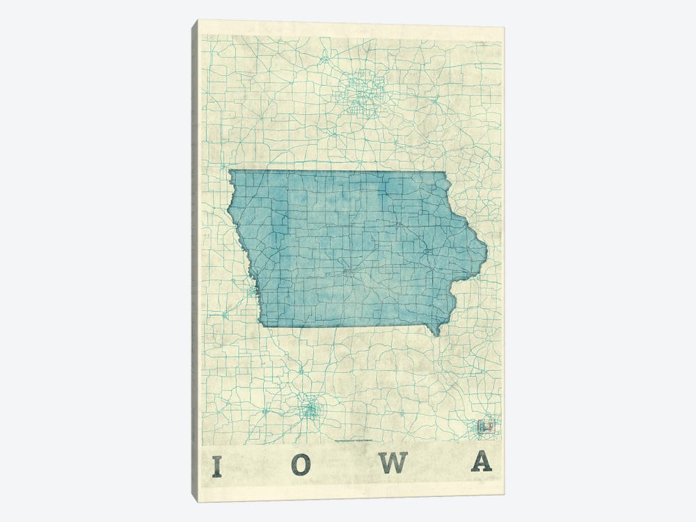 Iowa Map by Hubert Roguski 1-piece Art Print
