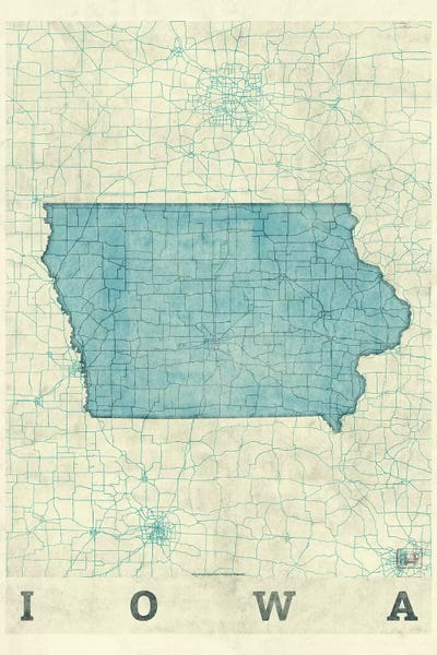 Iowa: Iowa Map by Hubert Roguski