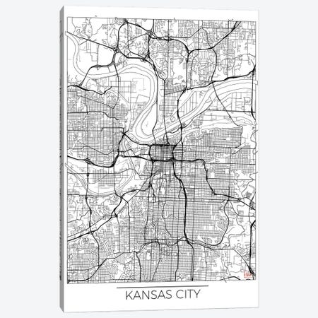 Kansas City Minimal Urban Blueprint Map Canvas Print #HUR164} by Hubert Roguski Canvas Art