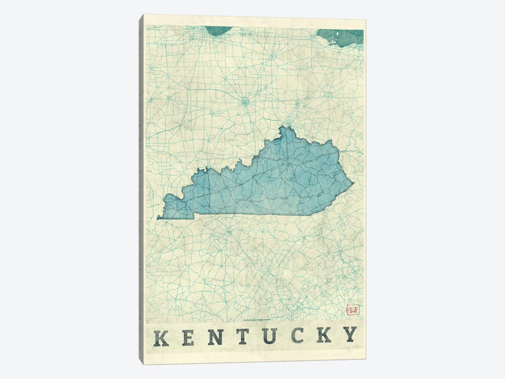 Kentucky Map by Hubert Roguski 1-piece Canvas Wall Art