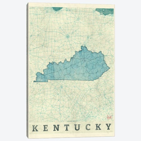 Kentucky Map Canvas Print #HUR169} by Hubert Roguski Canvas Print