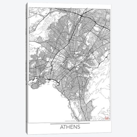 Athens Minimal Urban Blueprint Map Canvas Print #HUR16} by Hubert Roguski Art Print