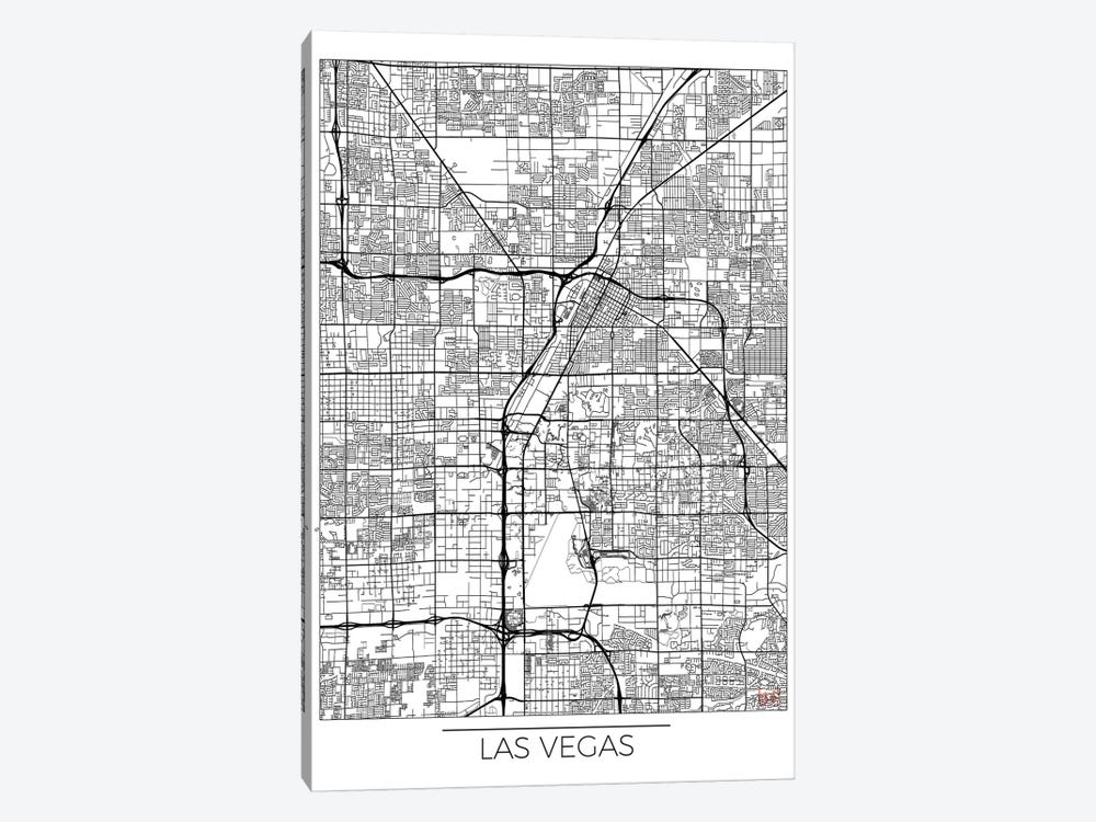 Las Vegas Minimal Urban Blueprint Map by Hubert Roguski 1-piece Canvas Print