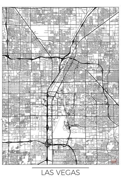 Hubert Roguski: Las Vegas Minimal Urban Blueprint Map by Hubert Roguski