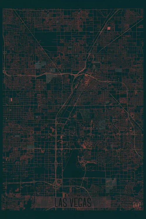 Las Vegas Infrared Urban Blueprint Map