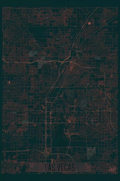 Las Vegas: Las Vegas Infrared Urban Blueprint Map by Hubert Roguski