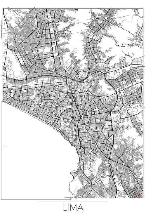 Lima Minimal Urban Blueprint Map