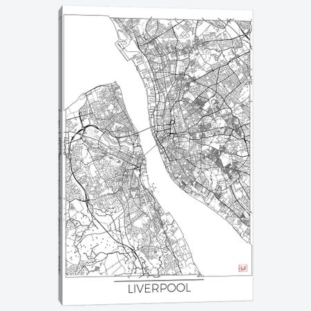 Liverpool Minimal Urban Blueprint Map Canvas Print #HUR181} by Hubert Roguski Canvas Art Print
