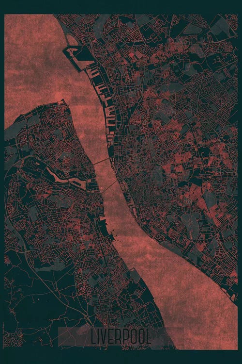 Liverpool Infrared Urban Blueprint Map