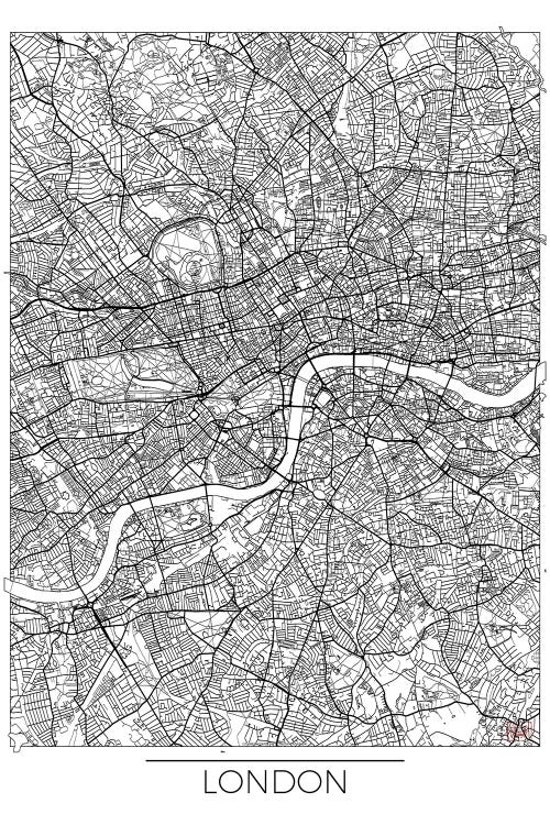 London Minimal Urban Blueprint Map