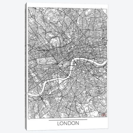 London Minimal Urban Blueprint Map Canvas Print #HUR186} by Hubert Roguski Canvas Artwork