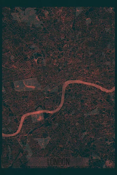 England: London Infrared Urban Blueprint Map by Hubert Roguski