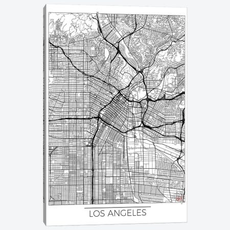 Los Angeles Minimal Urban Blueprint Map Canvas Print #HUR191} by Hubert Roguski Canvas Wall Art