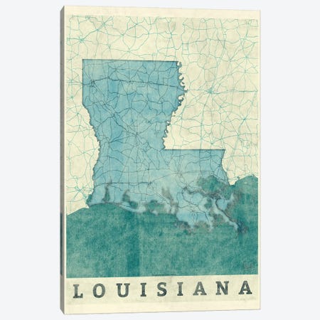 Louisiana Map Canvas Print #HUR195} by Hubert Roguski Canvas Print