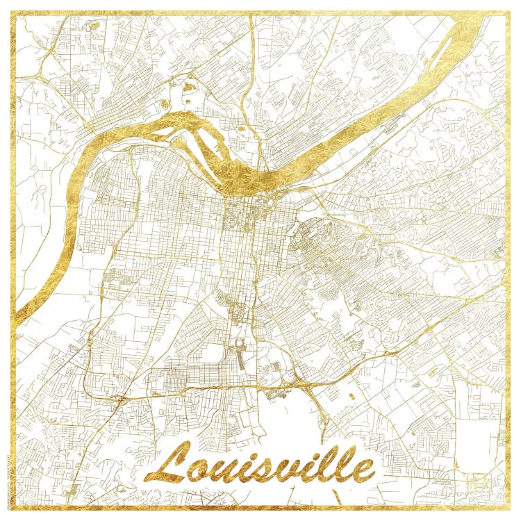 Louisville Gold Leaf Urban Blueprint Map