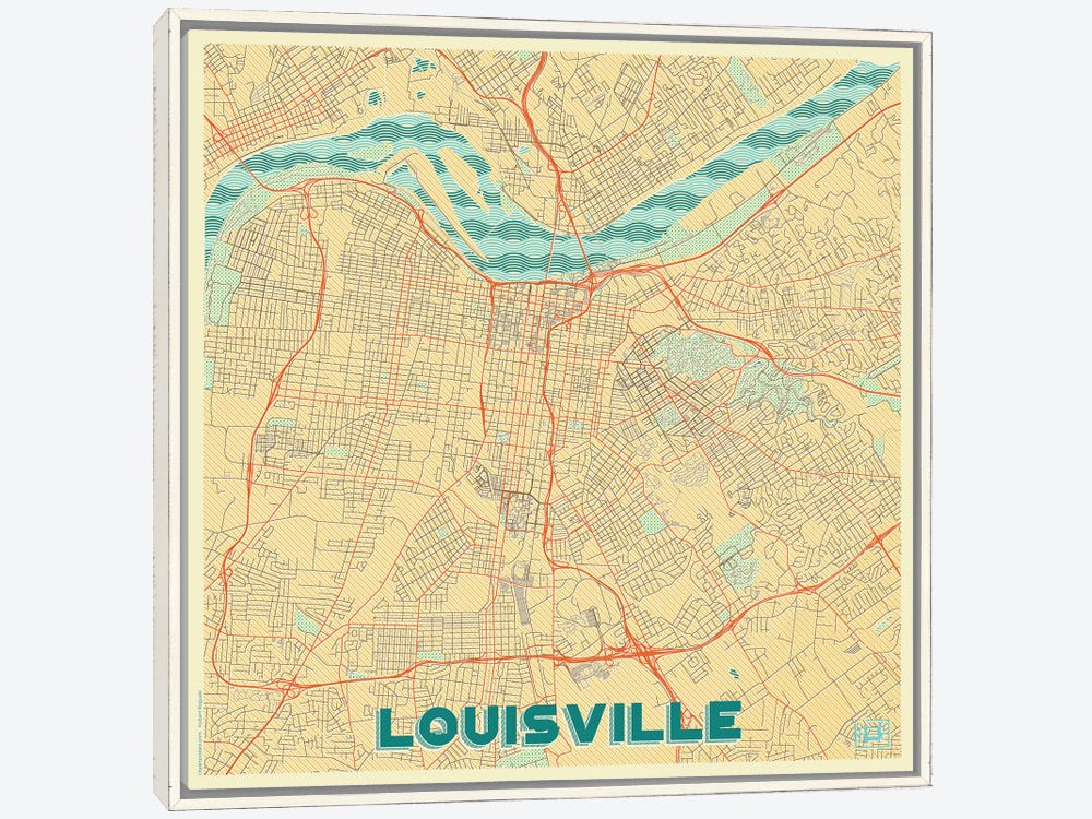LOUISVILLE KENTUCKY old city map poster print wall art