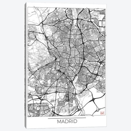 Madrid Minimal Urban Blueprint Map Canvas Print #HUR202} by Hubert Roguski Canvas Wall Art