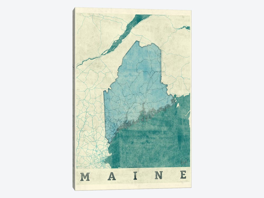 Maine Map by Hubert Roguski 1-piece Canvas Print