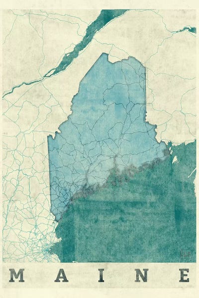 Cottagecore Goes Coastal: Maine Map by Hubert Roguski