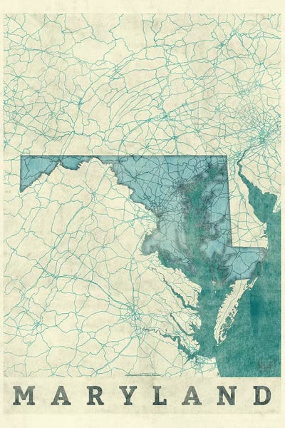 Hubert Roguski: Maryland Map by Hubert Roguski