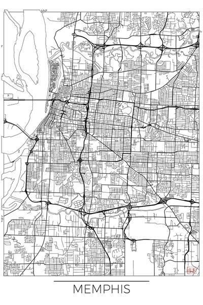Memphis: Memphis Minimal Urban Blueprint Map by Hubert Roguski