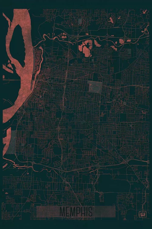 Memphis Infrared Urban Blueprint Map