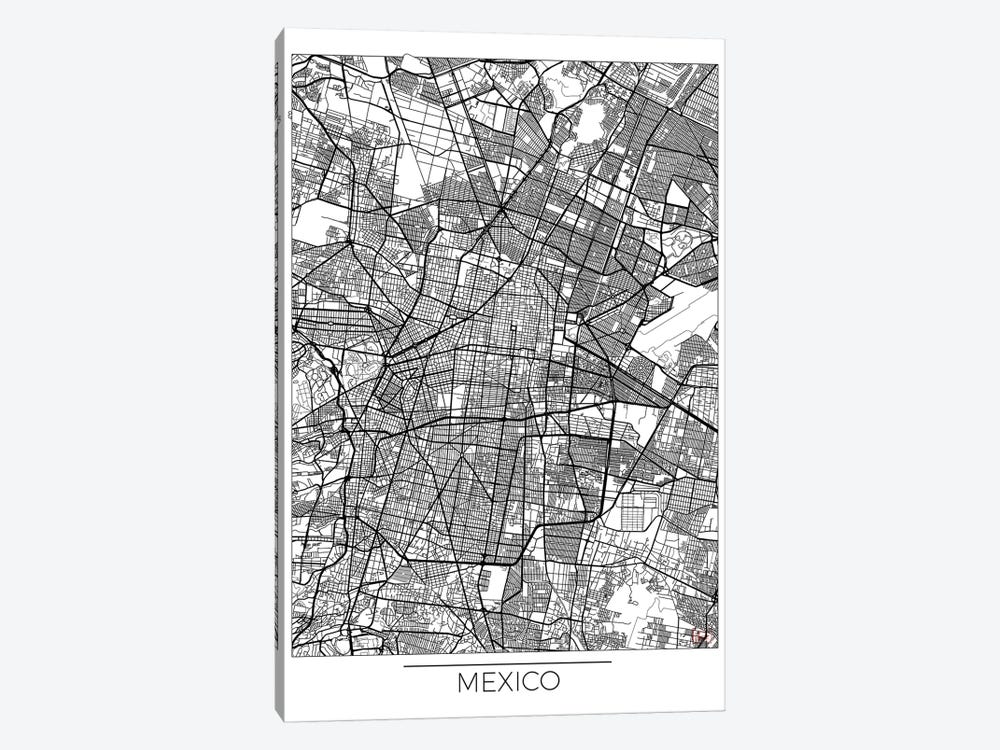 Mexico Minimal Urban Blueprint Map by Hubert Roguski 1-piece Canvas Art