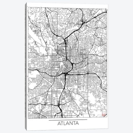Atlanta Minimal Urban Blueprint Map Canvas Print #HUR21} by Hubert Roguski Art Print