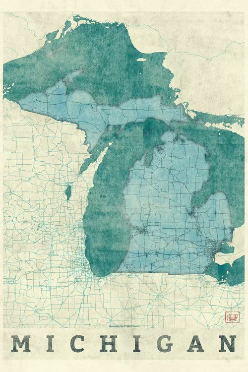 Michigan Map by Hubert Roguski wall art