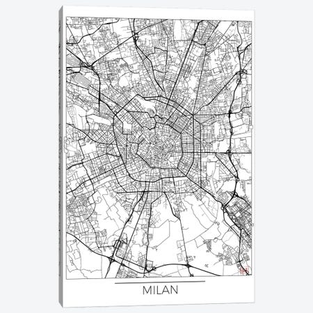 Milan Minimal Urban Blueprint Map Canvas Print #HUR226} by Hubert Roguski Canvas Print