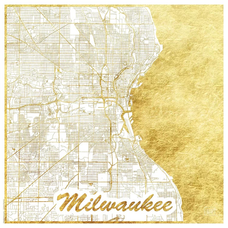 Milwaukee Gold Leaf Urban Blueprint Map