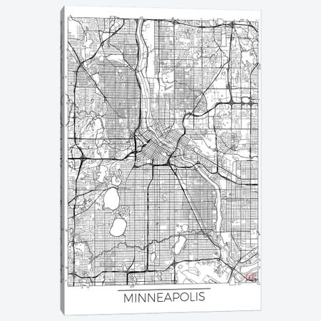 Minneapolis Minimal Urban Blueprint Map Canvas Print #HUR236} by Hubert Roguski Canvas Art
