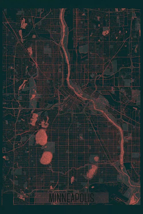 Minneapolis Infrared Urban Blueprint Map