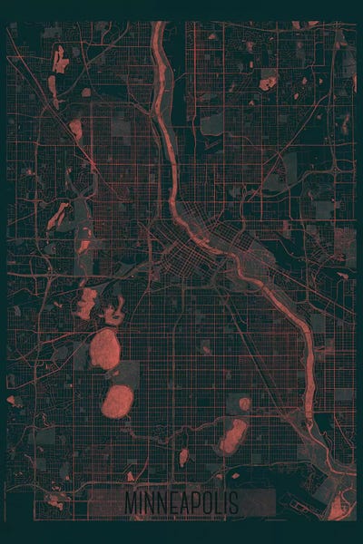 Minneapolis Infrared Urban Blueprint Map