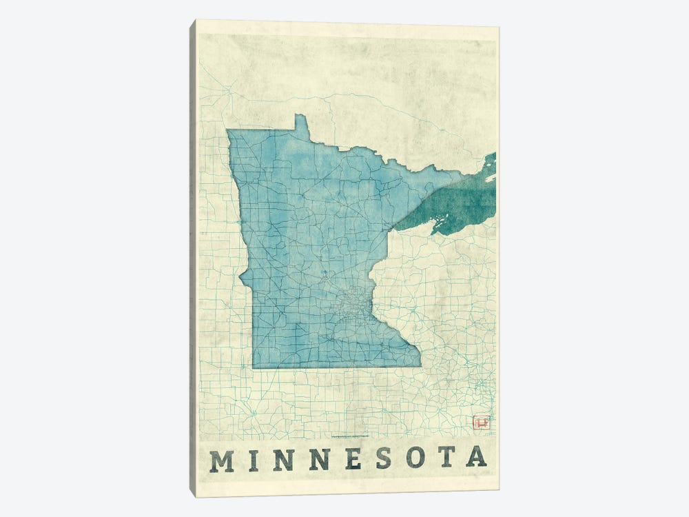 Minnesota Map by Hubert Roguski 1-piece Art Print