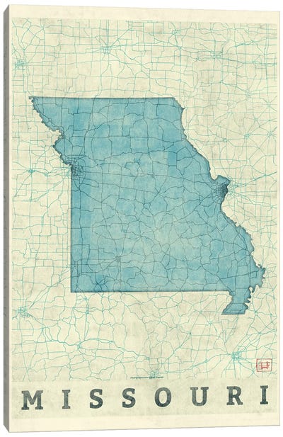Missouri Map Canvas Art Print - Missouri Art
