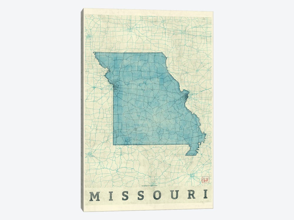 Missouri Map by Hubert Roguski 1-piece Canvas Print