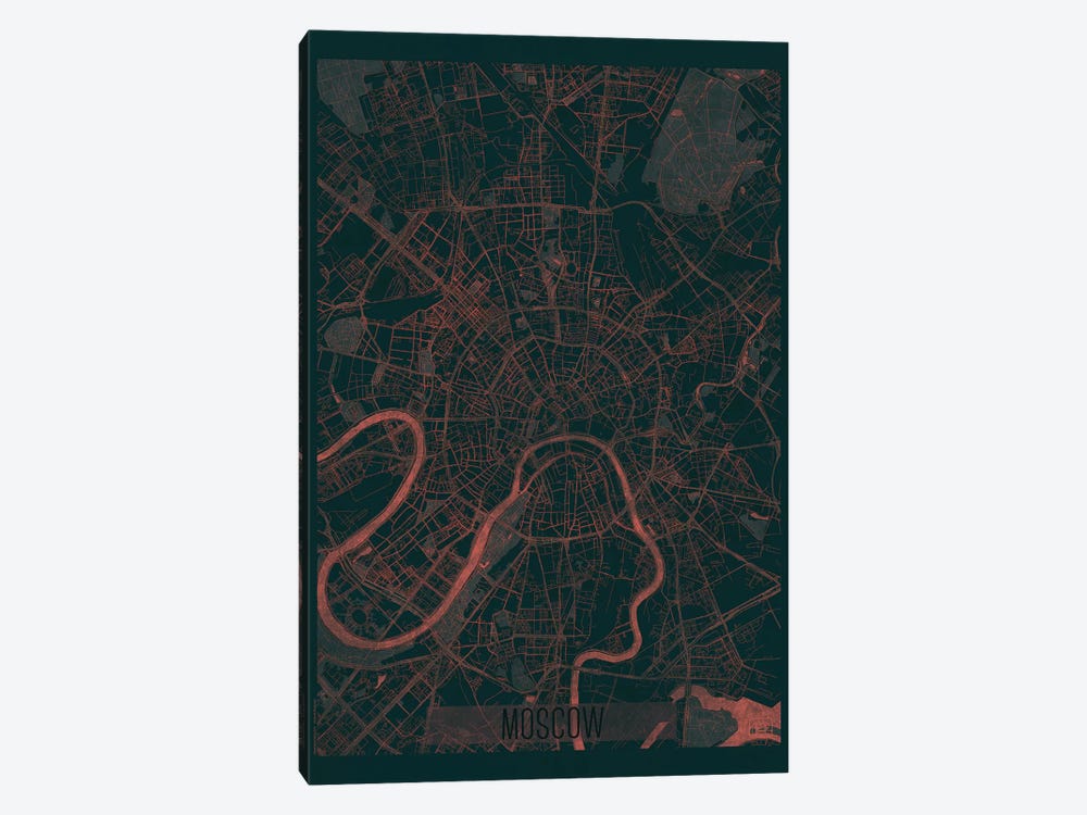 Moscow Infrared Urban Blueprint Map by Hubert Roguski 1-piece Art Print