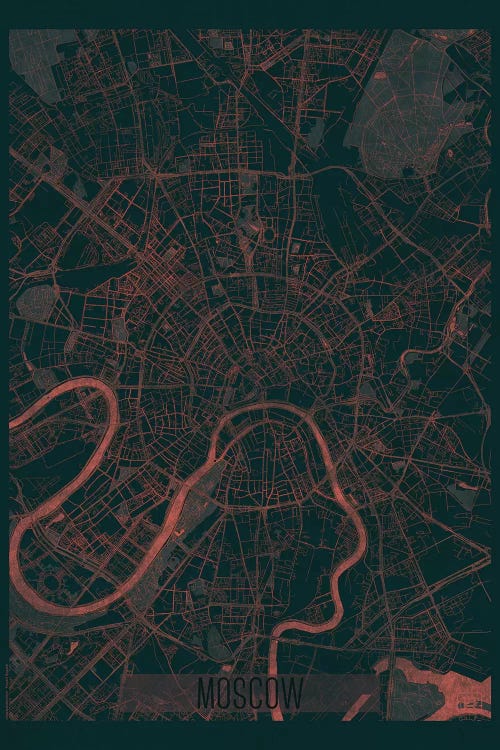 Moscow Infrared Urban Blueprint Map