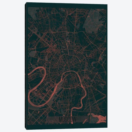 Moscow Infrared Urban Blueprint Map Canvas Print #HUR246} by Hubert Roguski Canvas Print