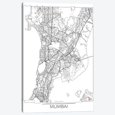 Mumbai Minimal Urban Blueprint Map Canvas Print #HUR250} by Hubert Roguski Canvas Print