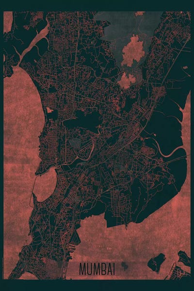 Hubert Roguski: Mumbai Infrared Urban Blueprint Map by Hubert Roguski