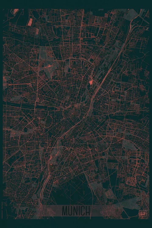 Munich Infrared Urban Blueprint Map