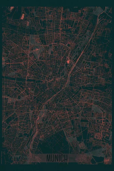 Munich Infrared Urban Blueprint Map