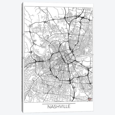 Nashville Minimal Urban Blueprint Map Canvas Print #HUR260} by Hubert Roguski Canvas Wall Art