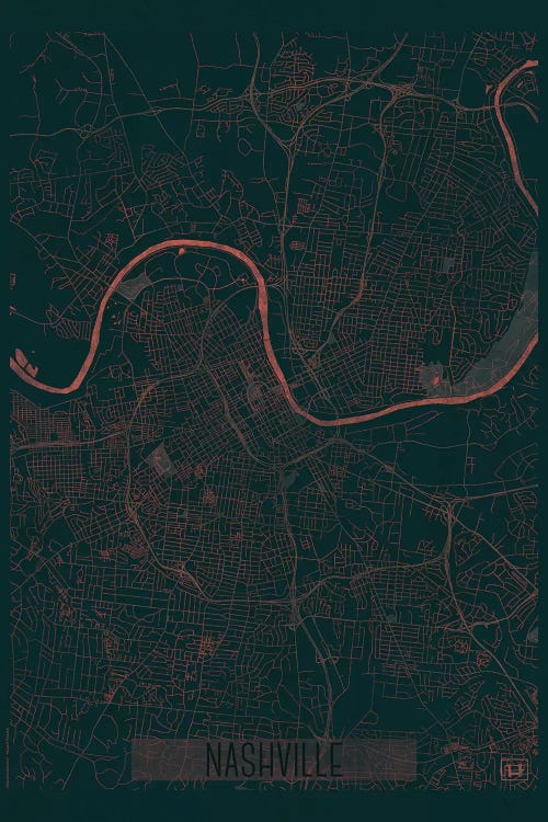 Nashville Infrared Urban Blueprint Map