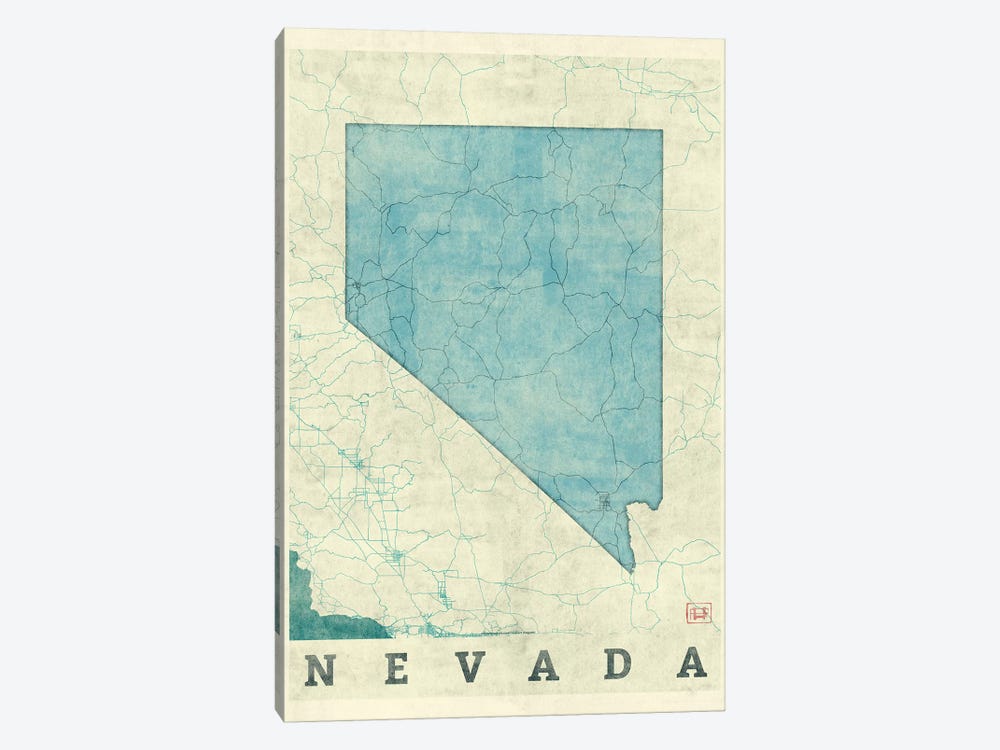 Nevada Map by Hubert Roguski 1-piece Canvas Artwork