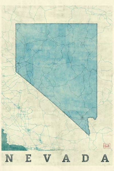 Hubert Roguski: Nevada Map by Hubert Roguski