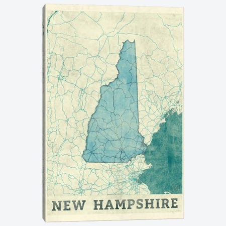 New Hampshire Map Canvas Print #HUR266} by Hubert Roguski Canvas Art Print