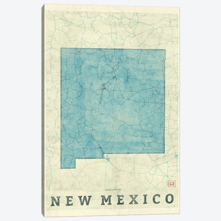 New Mexico Map Canvas Print #HUR268} by Hubert Roguski Canvas Wall Art